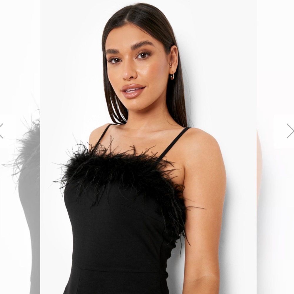 {Boohoo} Strappy Feather Wide Leg Jumpsuit - NEW, WEDDING, BIRTHDAY - Picture 4 of 9